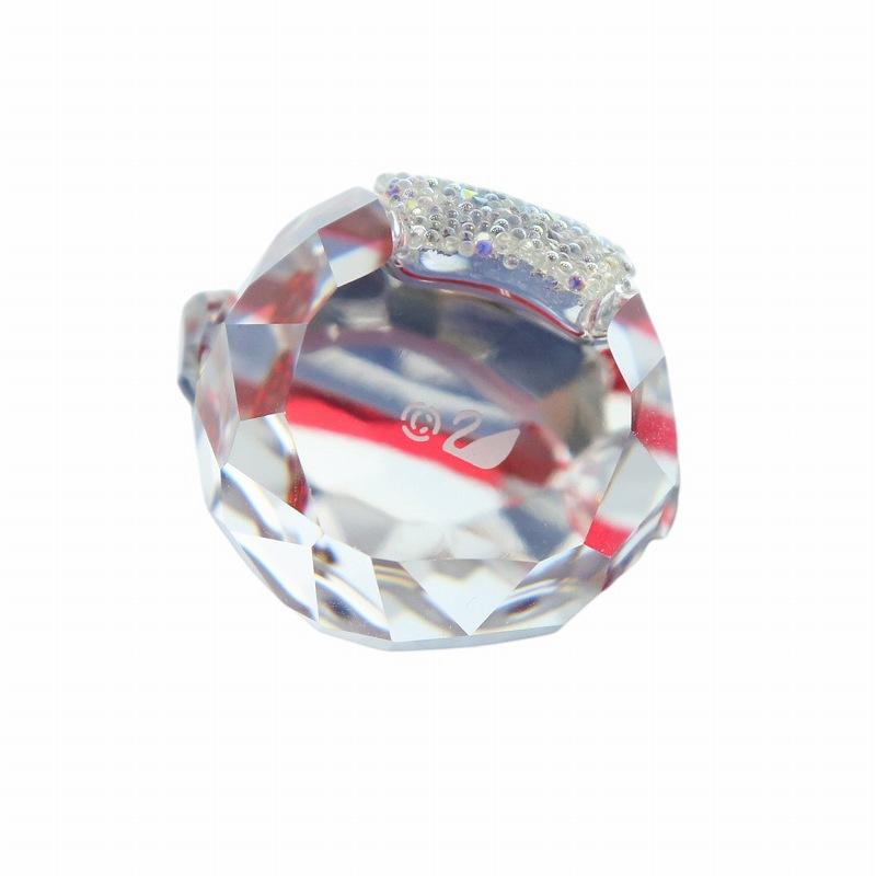 赤いイヤーマフの可愛いロッキングペンギン スワロフスキー社製　新品未使用 スワロフスキー ロッキングペンギン イヤーマフ クリスタル 置物