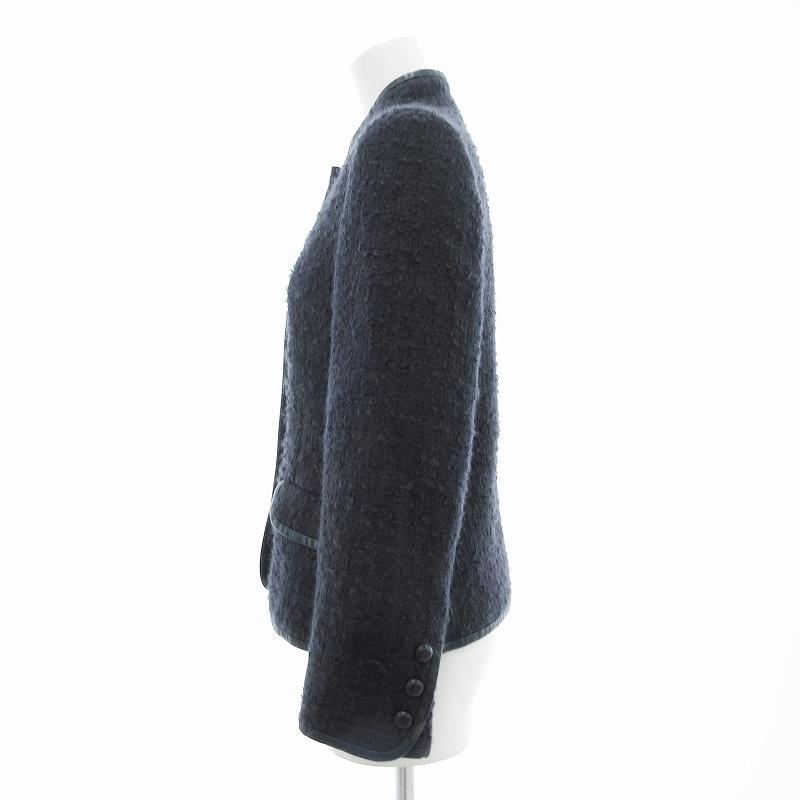 ジバンシィ テーラードジャケット シルク 蝶々 総柄 丸襟 金ボタン