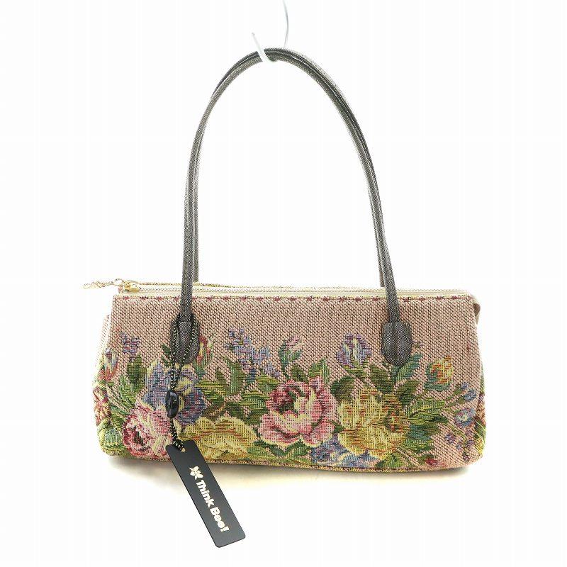 未使用品 シンクビー! Think Bee ハンドバッグ タグ付き ロゴ 花柄 