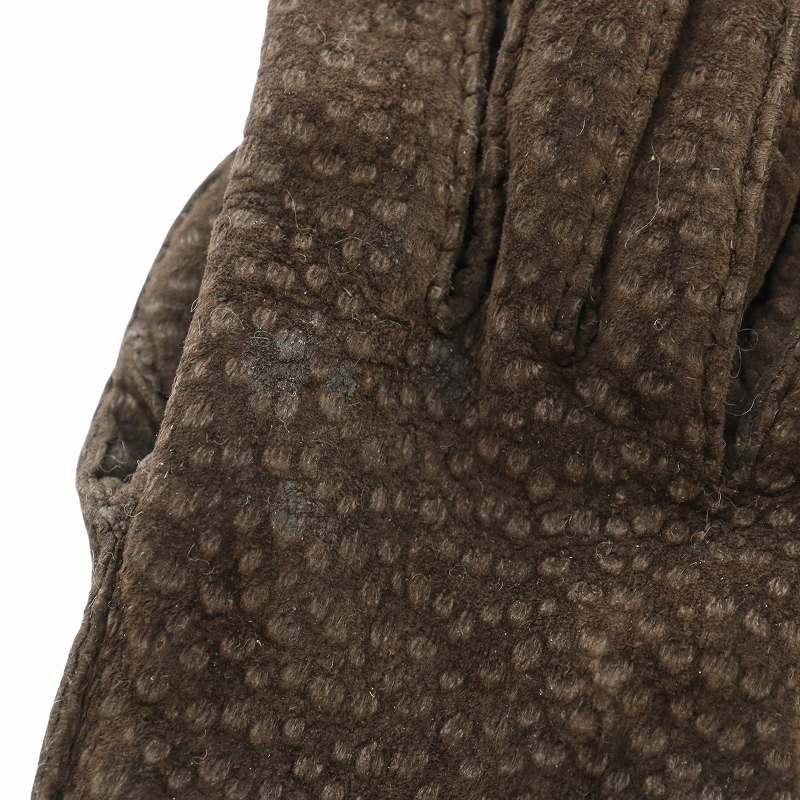 GUCCI（グッチ） 手袋 グローブ レザー 革 裏地カシミア100% ロゴ 7 M