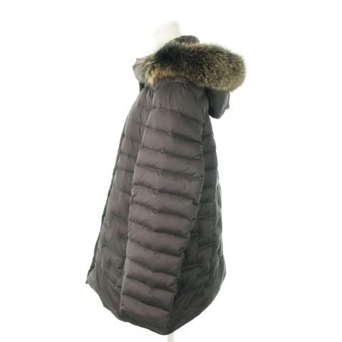 【最高級毛皮】 BALMAIN フォックス 総シルク ダウンジャケット コート バルマン BALMAIN ダウンジャケット ステンカラー ブルーフォックス