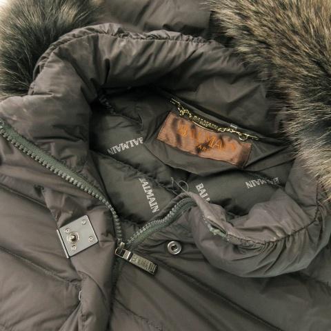 バルマン BALMAIN ダウンジャケット ステンカラー ブルーフォックス