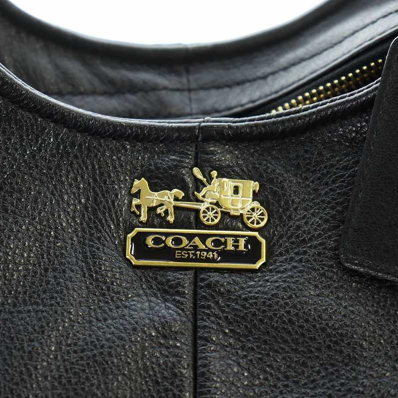 COACH（コーチ） マディソン ハンドバッグ トート レザー ロゴ 黒