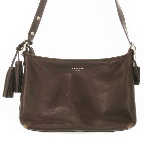 COACH ブラウン レザー ショルダーバッグ 25355