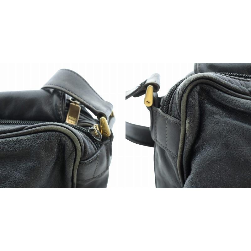 GUCCI（グッチ） ショルダーバッグ 斜め掛け レザー ロゴ 黒 ブラック