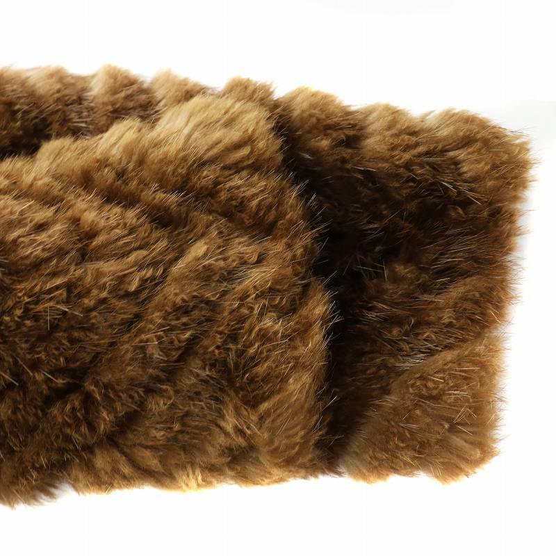 ノーブランド 毛皮コート ファーコート ミンクファー ハーフ 茶