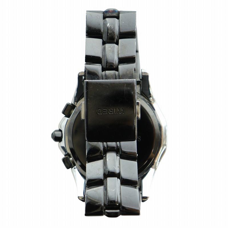 WIRED ブラック クロノグラフ 腕時計 ワイアード WIRED 腕時計 ウォッチ クォーツ 黒文字盤 クロノグラフ