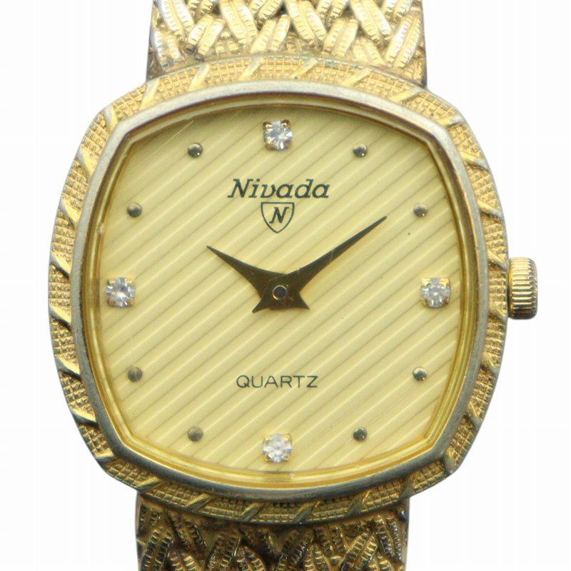 ニバダ Nivada 腕時計 ウォッチ クォーツ スクエア 4P ラインストーン