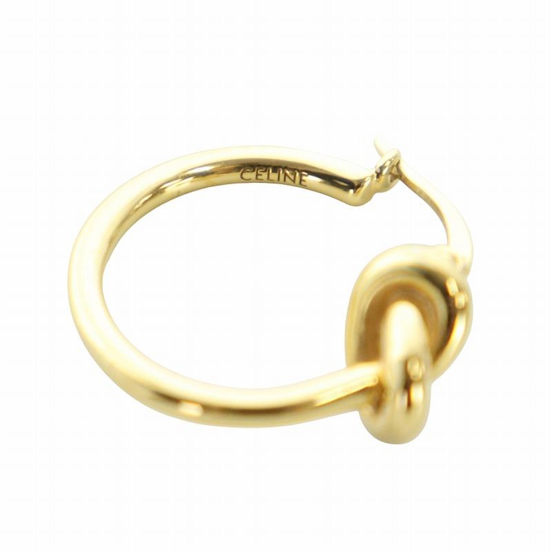【片耳のみ】CELINE ノットフープ　ピアス　ゴールド系 CELINE セリーヌ KNOT ノット スモールフープ ピアス 片耳