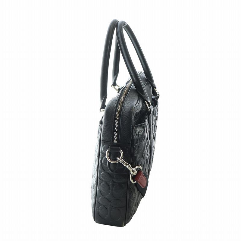 ✨希少✨COACH ビジネスバッグ 2way オールレザー ブラック ロゴ型押し COACH（コーチ） ビジネスバッグ ショルダー 2WAY 書類カバン ブリーフ