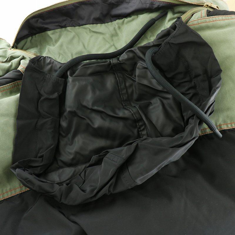 【中古】ディーゼル DIESEL W-TYPE2 ダウンジャケット ナイロン コットン 切替 M 黒 ブラック 緑 グリーン A03547 DIESEL（ディーゼル） DIESEL W-TYPE2 ダウンジャケット ナイロン