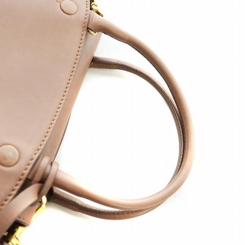 MAURO GOVERNA レザー ブラウン ゴールド金具 2WAYハンドバッグ