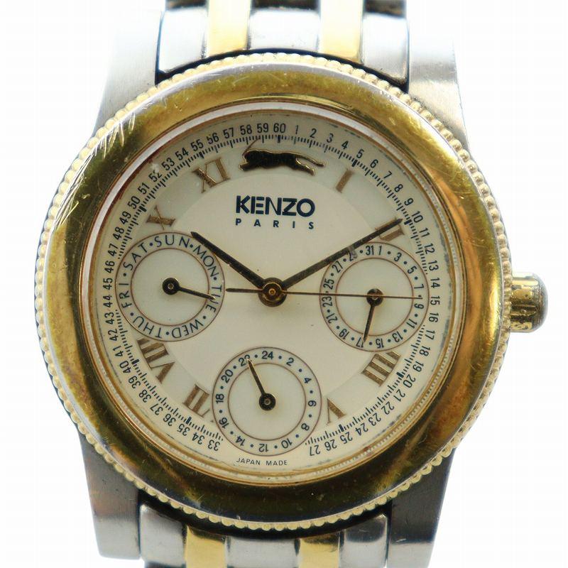 ケンゾー KENZO 腕時計 ウォッチ クォーツ クロノグラフ ローマン
