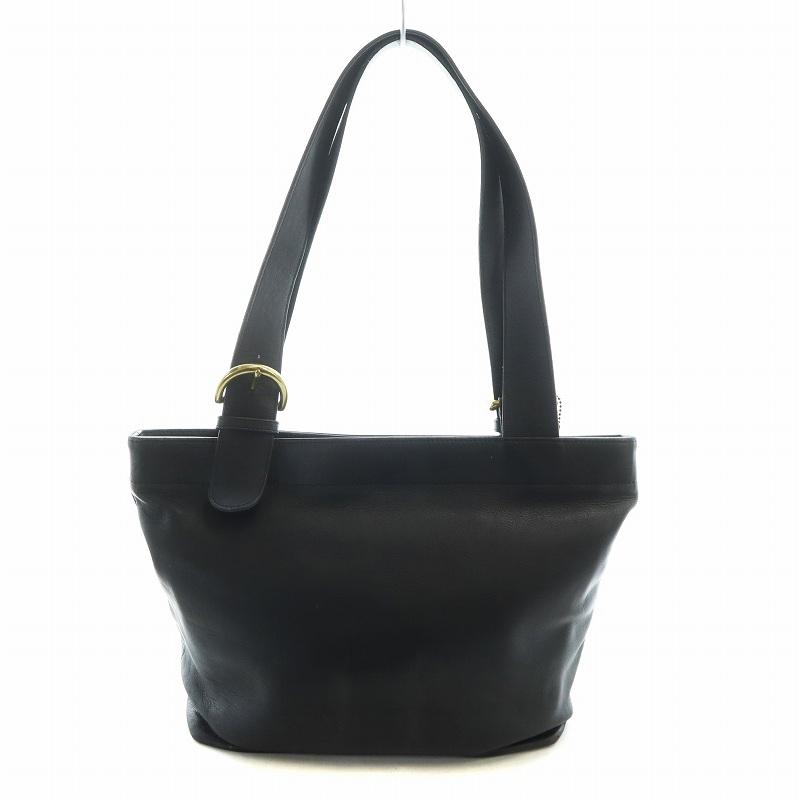COACH コーチ オールドコーチ トートバッグ ハンド ロゴ レザー 黒 