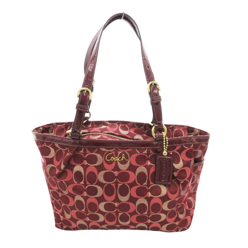 COACH（コーチ） トートバッグ シグネチャー ロゴ チャーム サテン 
