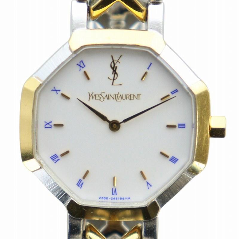【稼働品】　イヴサンローラン　クォーツ　腕時計　オクタゴン　ゴールド　YSLロゴ Yves Saint Laurent（イヴ・サンローラン） オクタゴン 腕時計