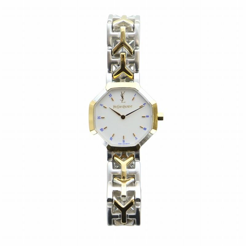 【稼働品】　イヴサンローラン　クォーツ　腕時計　オクタゴン　ゴールド　YSLロゴ Yves Saint Laurent（イヴ・サンローラン） オクタゴン 腕時計