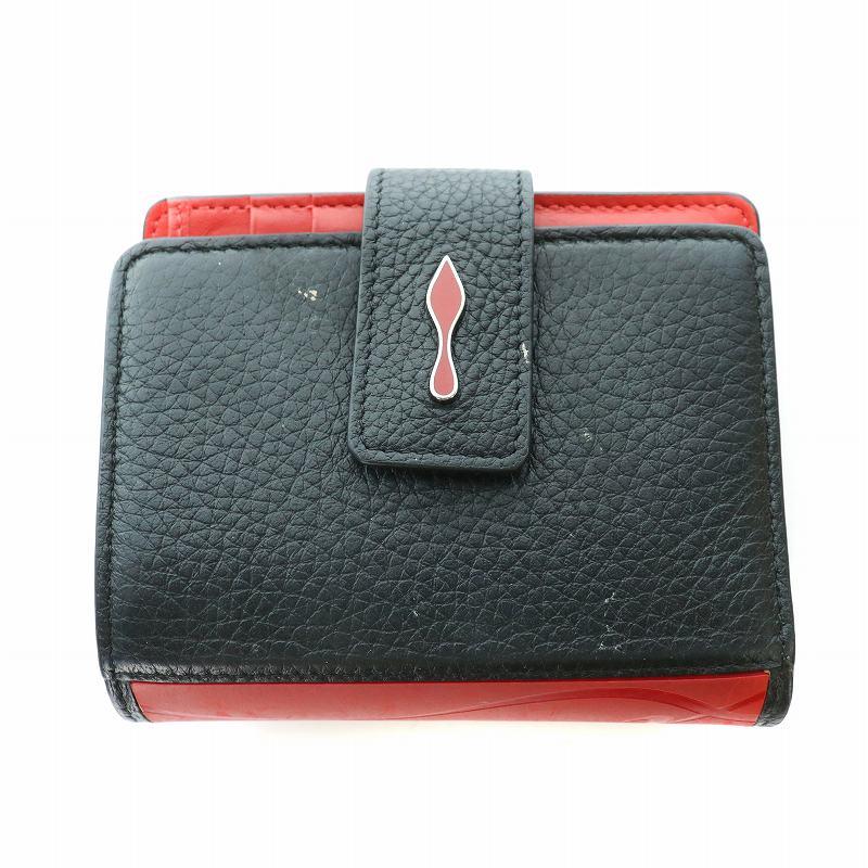 Louboutin クリスチャンルブタン 二つ折り財布 赤 黒 【公式通販】