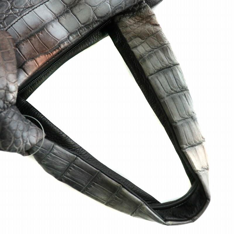 未使用品 ardericca ハンドバッグ クロコダイル レザー グレー 茶色