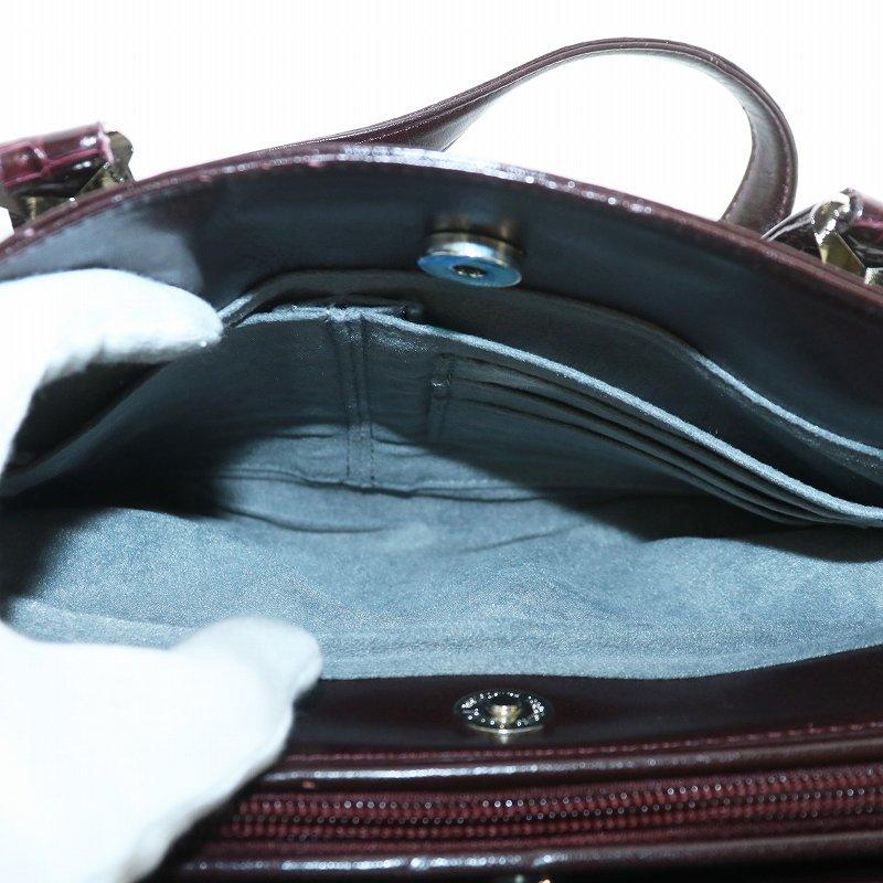 【中古】サンポー sanpo JRA ハンドバッグ シャイニークロコ ワニ革 レザー ボルドー /XZ ■GY18 レディース サンポー sanpo JRA ハンドバッグ シャイニークロコ ワニ革 レザー