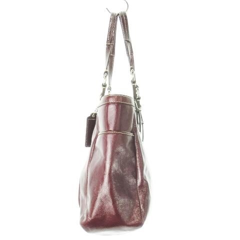 COACH（コーチ） ハンドバッグ エナメルレザー 革 ロゴ マルーン 紫 