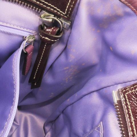 COACH（コーチ） ハンドバッグ エナメルレザー 革 ロゴ マルーン 紫 