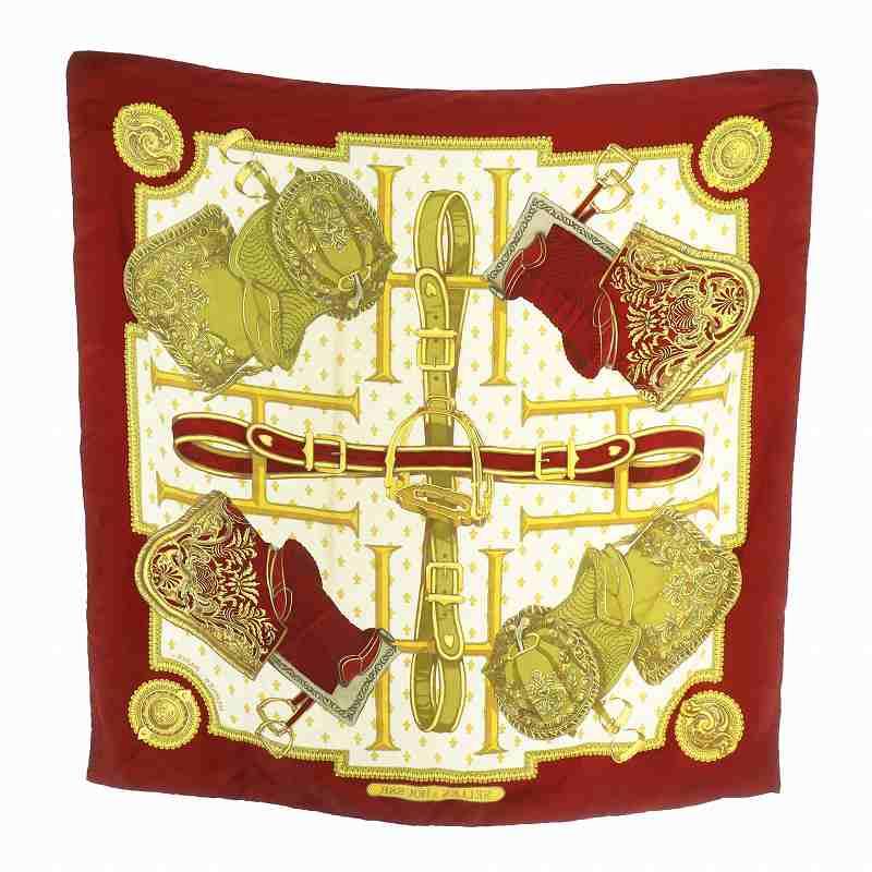 HERMES エルメス カレ90 スカーフ 【カバーへの腰掛け】 HERMES エルメス カレ90 SELLES A HOUSSE カバーへの腰かけ