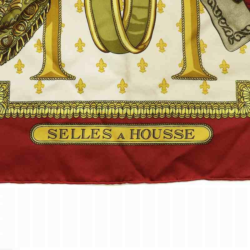 HERMES エルメス カレ90 スカーフ 【カバーへの腰掛け】 HERMES エルメス カレ90 SELLES A HOUSSE カバーへの腰かけ