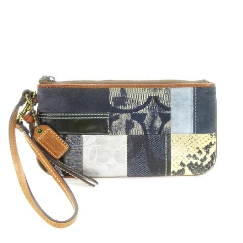 COACH（コーチ） ポーチ ミニ パッチワーク レザー キャンバス 