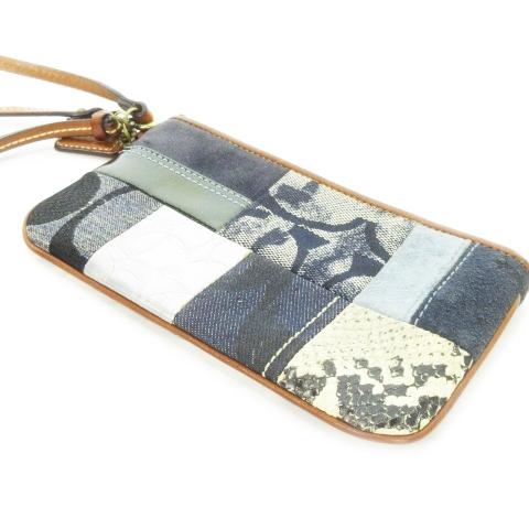 COACH（コーチ） ポーチ ミニ パッチワーク レザー キャンバス 