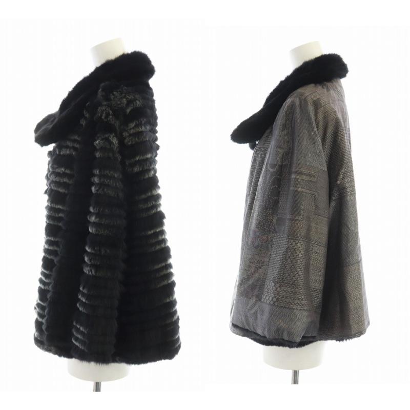 ノーブランド品 毛皮ジャケット リバーシブル 長袖 ロシアリス 