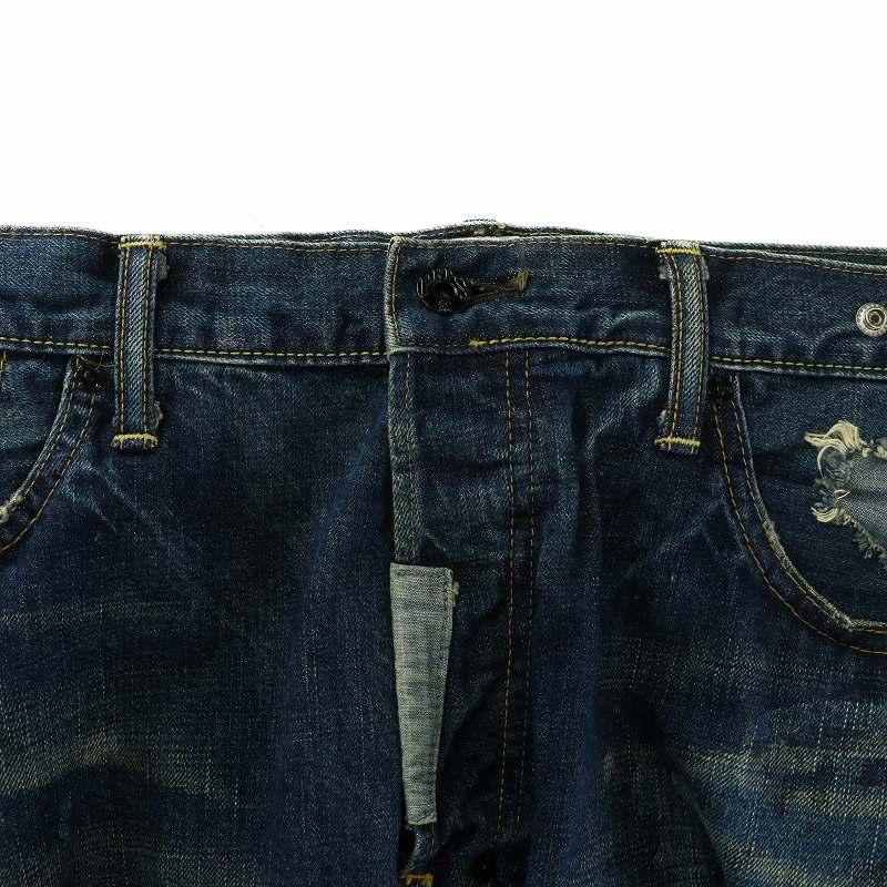 PRPS紫製品 デニムパンツ ジーンズ ストレート ペイント加工 USED加工
