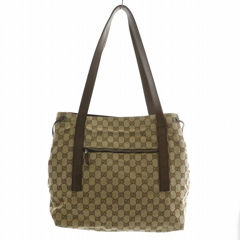 GUCCI グッチ トートバッグ ワンショルダー GGキャンバス レザー