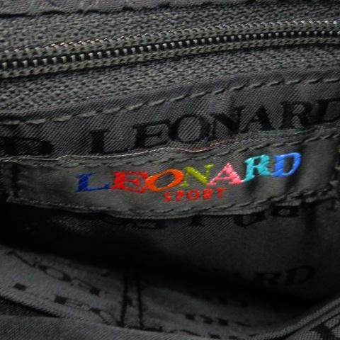 美品 LEONARDレオナールスポーツ花柄 トリム ブランドロゴ ストレッチ40 美品】LEONARD レオナール 花柄 トリム ブランドロゴ ストレッチ