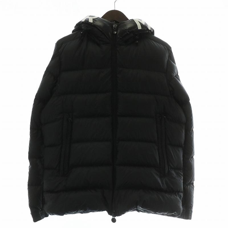 【中古】MONCLER SALZMAN ダウンジャケット アウター ナイロン フード ジップアップ ロゴ 1 M 黒 G20911A00009 53048 MONCLER（モンクレール） MONCLER SALZMAN ダウンジャケット アウター