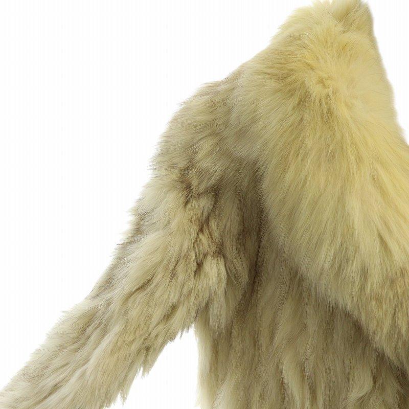 【中古】ノーブランド品 毛皮コート フォックスファー ミドル 総裏地 長袖 9 M アイボリー ■GY18 /MQ レディース ノーブランド品 毛皮コート フォックスファー ミドル 総裏地 長袖 9 M