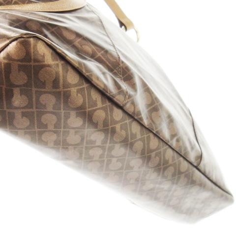 ゲラルディーニ GHERARDINI ハンドバッグ ソフティ レザー 革 総柄 茶