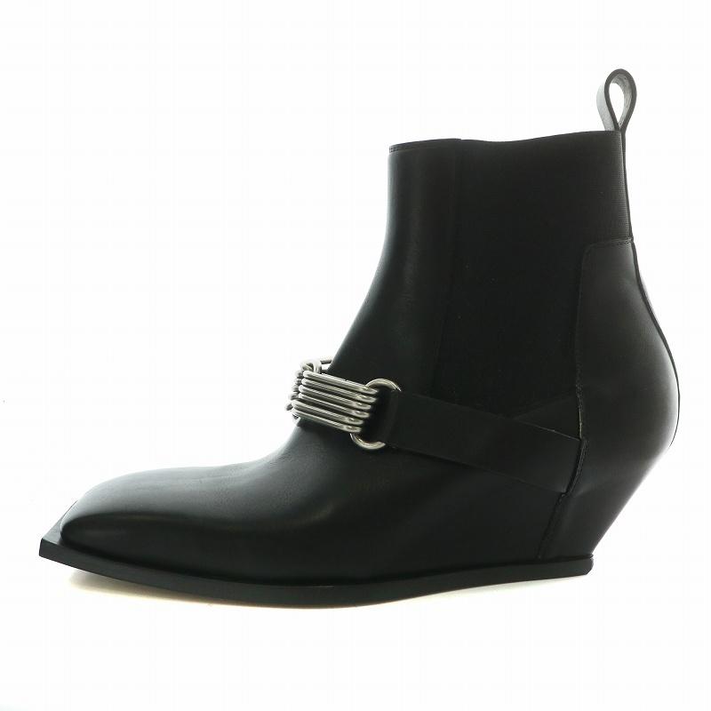 靴 RICK OWENS / WEDGE SOLE BOOTS 39 Rick Owens 19AW Larry Chain Wedge Boots チェーンウェッジブーツ