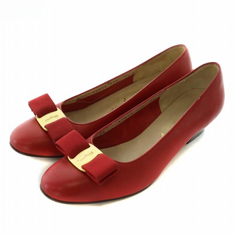 FERRAGAMO Salvatore Ferragamo ヴァラリボン パンプス レザー  