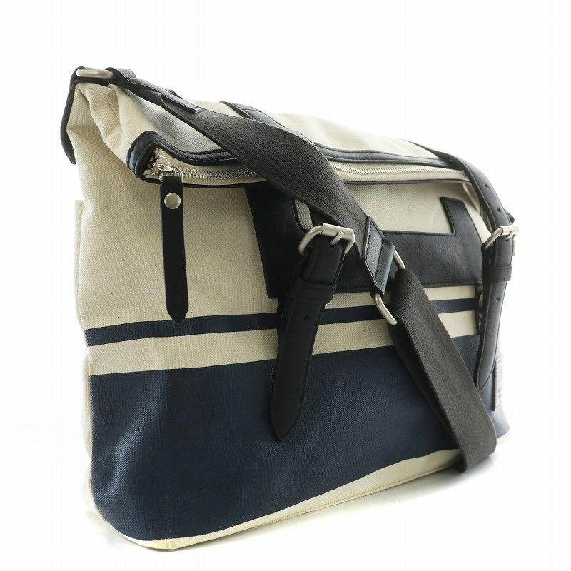 美品 バーバリーブラックレーベル ショルダーバッグ レザー キャンバス グレー BURBERRY BLACK LABEL（バーバリーブラックレーベル） ショルダー