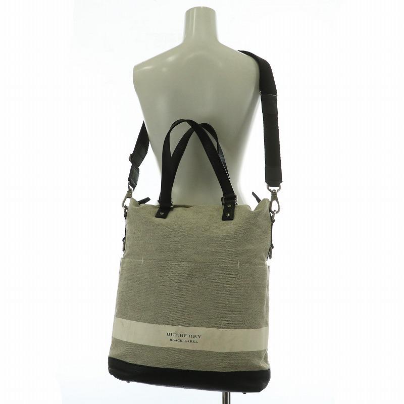 【美品】☆BURBERRY BLACK LABEL ナイロン＆レザートートバッグ BURBERRY BLACK LABEL（バーバリーブラックレーベル） トートバッグ