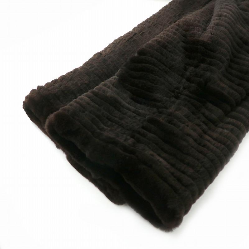 【中古】ファーコート ショート リバーシブル 2WAY シェアードミンク 毛皮 茶 ブラウン ダークブラウン 黒 ブラック ファーコート ショート リバーシブル 2WAY シェアードミンク 毛皮 茶