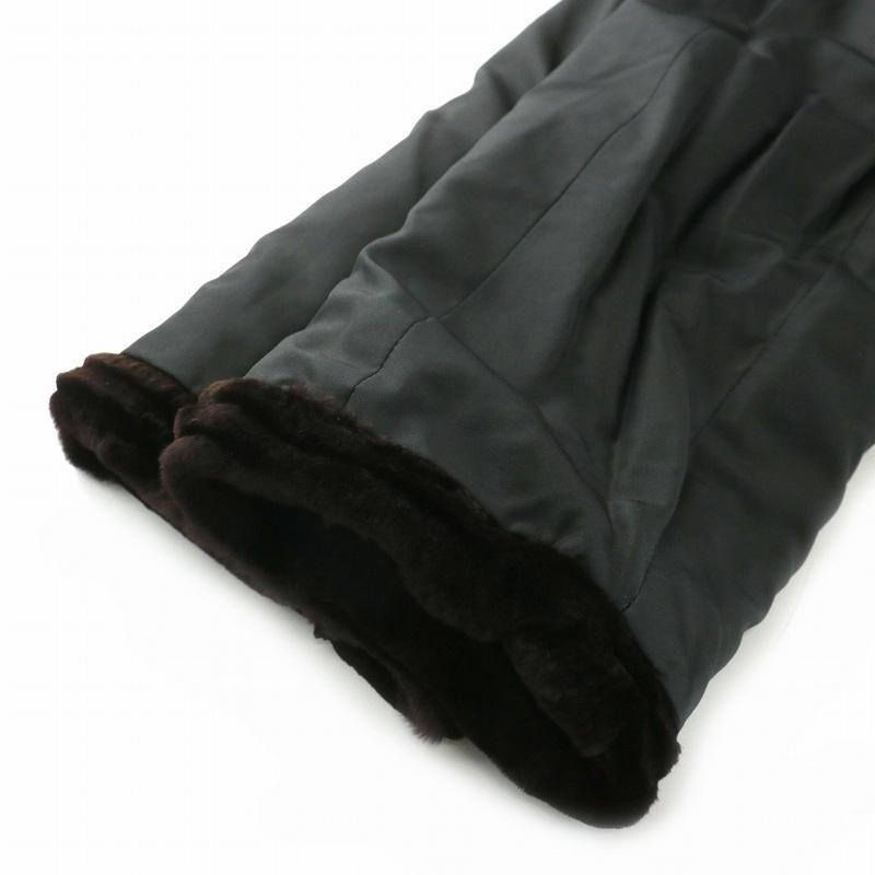 ファーコート ショート リバーシブル 2WAY シェアードミンク 毛皮 茶