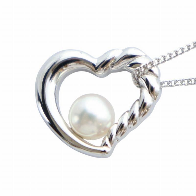 TASAKI ハート型真珠ネックレス タサキ 田崎 TASAKI ネックレス アクセサリー ペンダント ロゴ