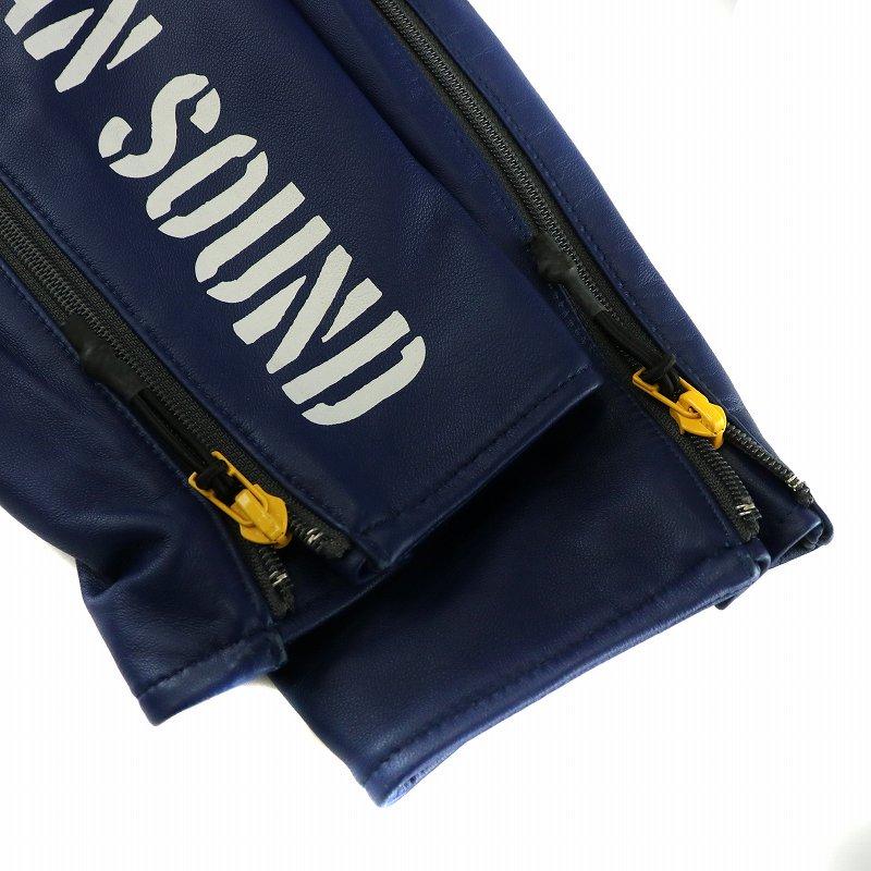 【中古】AVIREX HOODED COMBAT RIDERS 革ジャン アウター 羊革 レザー フード ジップアップ ロゴ XL 青 6101060 AVIREX（アヴィレックス） AVIREX HOODED COMBAT RIDERS 革ジャン