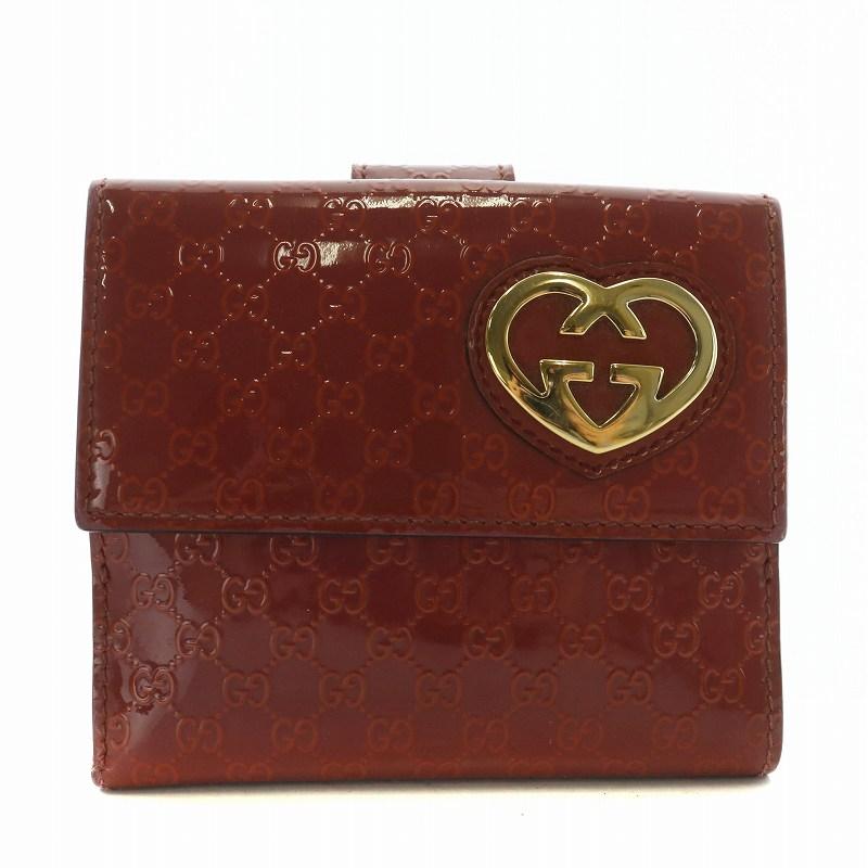 GUCCI グッチ 財布 二つ折り エナメル レザー Wホック