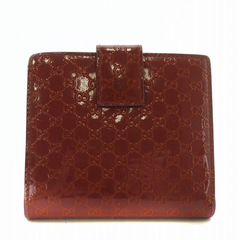 GUCCI（グッチ） 財布 二つ折り エナメル レザー Wホック シグネチャー 