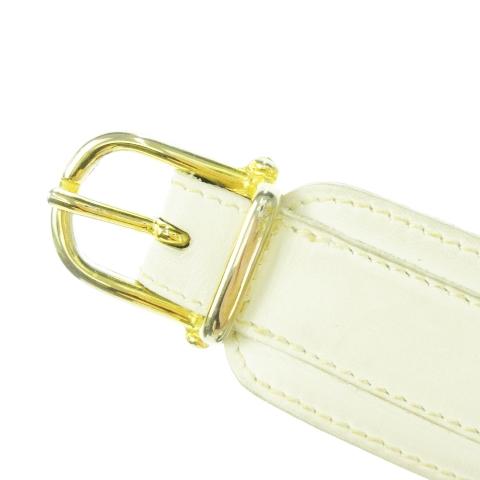 CELINE（セリーヌ） ベルト レザー 革 ビット 3穴 ゴールド金具 白