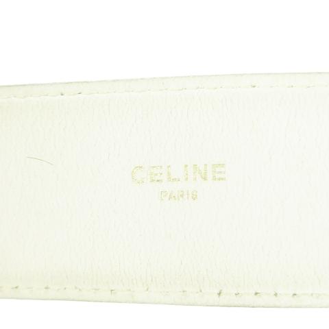 CELINE（セリーヌ） ベルト レザー 革 ビット 3穴 ゴールド金具 白