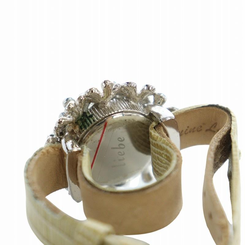 リエベ liebe 腕時計 ウォッチ クォーツ シェル文字盤 ラインストーン  